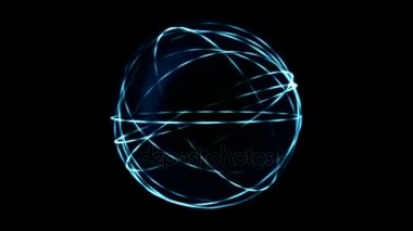 Bilimsel enerji küre animasyon - döngü mavi çalar