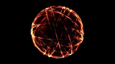 Bilimsel enerji küre animasyon - döngü kırmızı halkalar