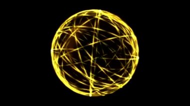 Bilimsel enerji küre animasyon - döngü sarı halkalar