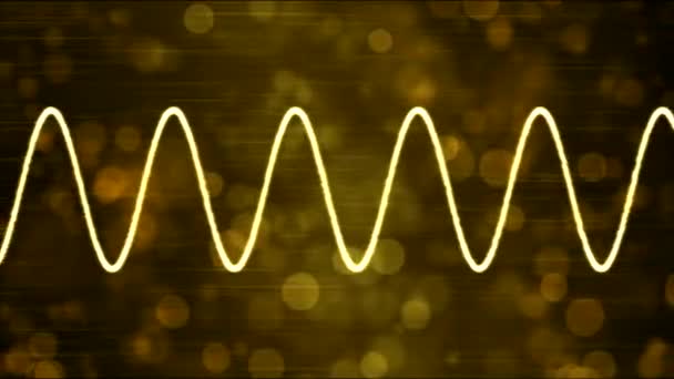 Animación de fondo de onda de partícula abstracta - Loop Yellow — Vídeos de Stock