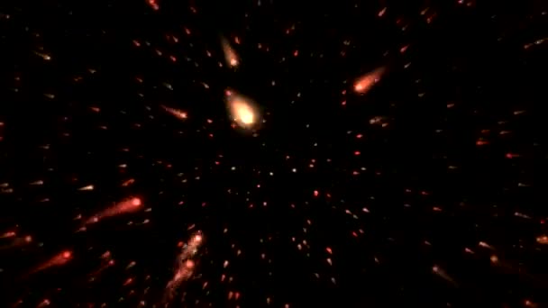 Astratto rotazione della sfera stellare Animazione - Loop Red — Video Stock