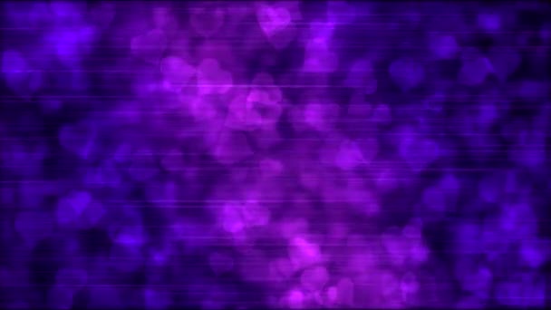 Animação Fundo Forma Coração Loop Purple — Vídeo de Stock