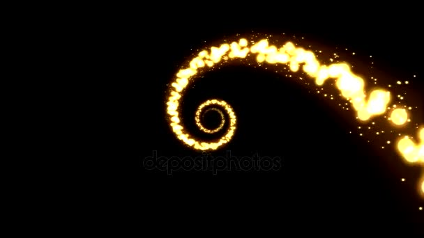 Animazione Spirale Leggera Con Particelle Loop Golden — Video Stock