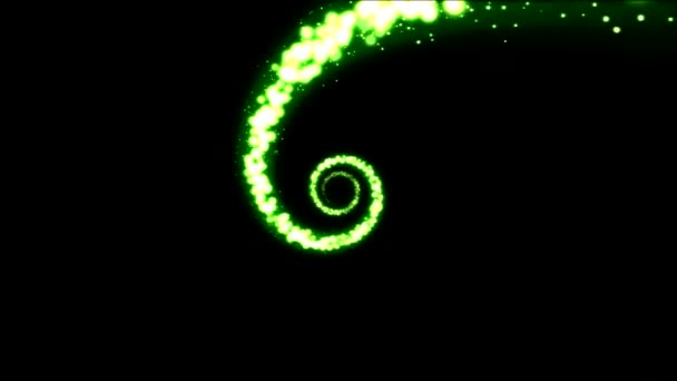 Ljus Spiral Animation Med Partiklar Slinga Grön — Stockvideo