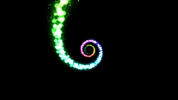 Animación Espiral Luz Con Partículas Loop Rainbow — Vídeos de Stock