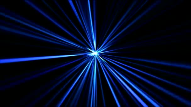 Beam Tunnel Animatie Lus Blauw Licht — Stockvideo