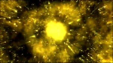 Yıldız küre animasyon iplik soyut - sarı döngü