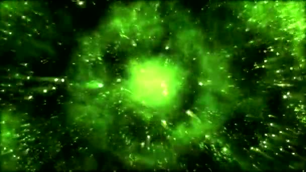 Abstract Spinning Star Sphere Animation Loop Green — Stock Video