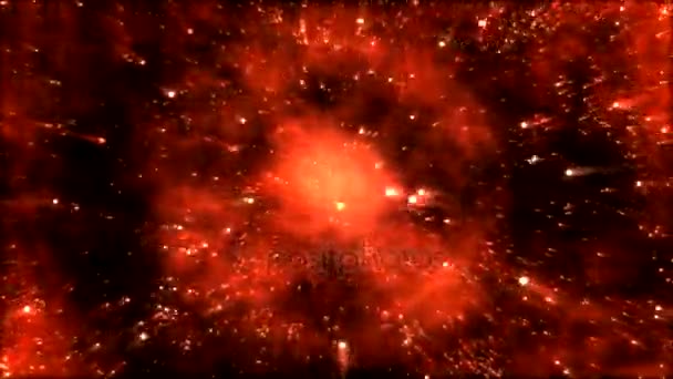 Abstraktní Rotující Hvězdné Sféře Animace Červená Nit — Stock video