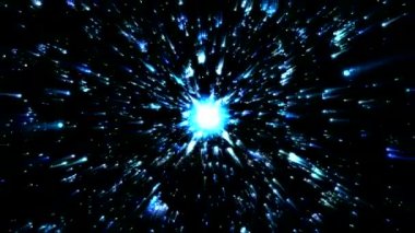 Yıldız veya animasyon - döngü mavi şarj enerji parçacık