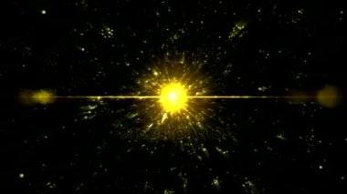 Yıldız veya animasyon - döngü sarı şarj enerji parçacık