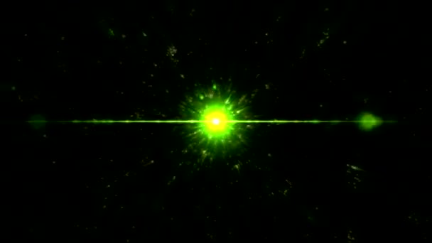 Αστέρων Ενεργειακών Σωματιδίων Φόρτισης Animation Βρόχος Πράσινο — Αρχείο Βίντεο