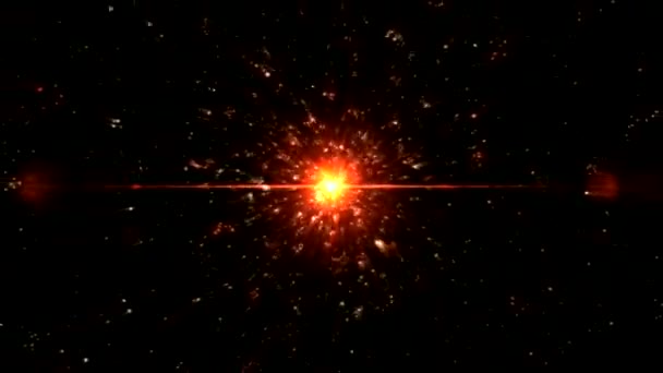 恒星或能量粒子充电动画环火热红色 — 图库视频影像