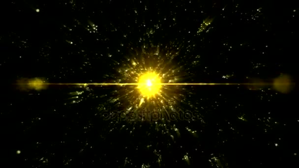 Animazione Ricarica Stelle Particelle Energetiche Loop Yellow — Video Stock