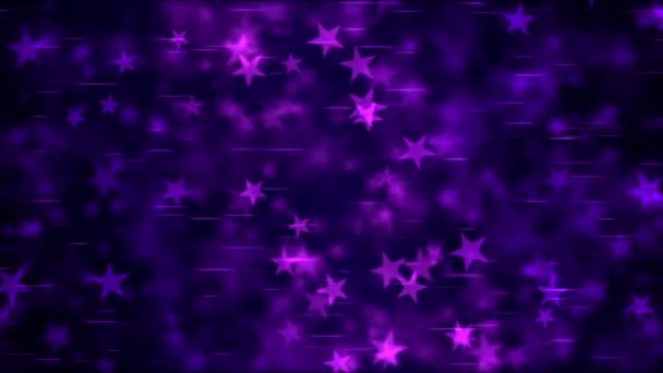 Анимация Фоне Звезды Loop Purple — стоковое видео
