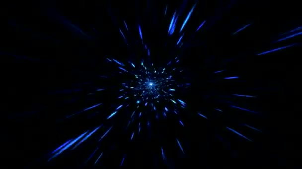 Animación Viaje Túnel Espacial Rápido Colorido Loop Blue — Vídeos de Stock