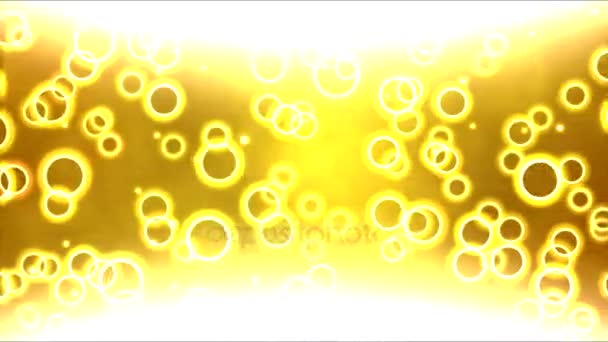 Animación Fondo Curvo Brillante Con Burbujas Bucle Oro — Vídeo de stock