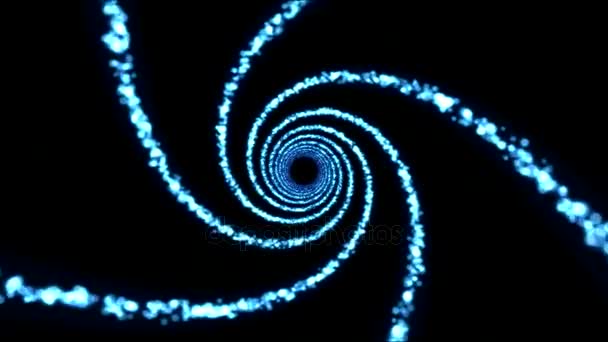 Spiral Tunnel Reizen Animatie Lus Blauw Licht — Stockvideo