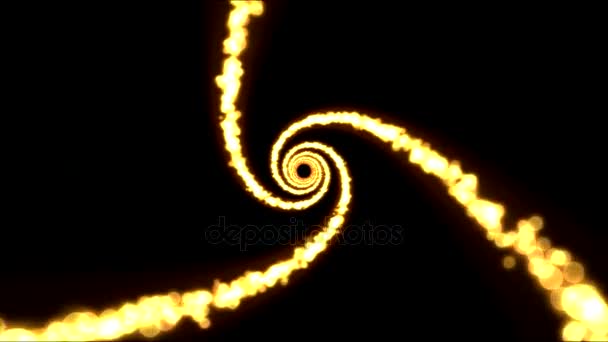 Spiral Tunnel Reizen Animatie Lus Geel Licht — Stockvideo