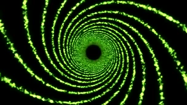 Light Spiral Tunnel Travel Animation Loop Green — Stock Video