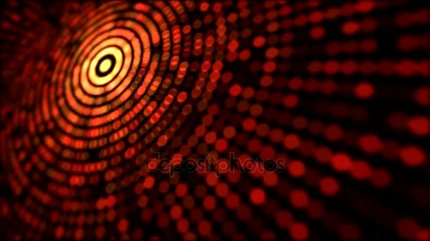 Caótica Círculo Destellar Luces Animación Lazo Rojo — Vídeo de stock