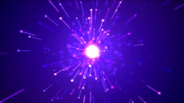 Işık efekti animasyon - döngü Violet yayan parlak parçacık