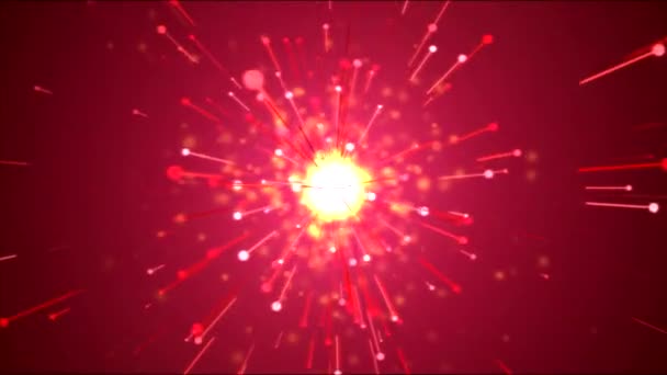 Particella Luminosa Che Emette Animazione Effetto Luce Loop Red — Video Stock