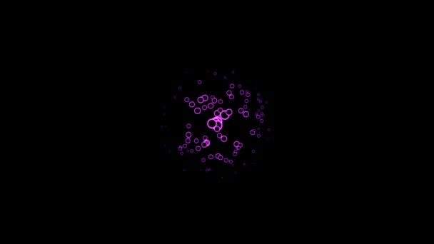 Растущие Красочные Кольца Заполнение Экрана Петля Фиолетовый — стоковое видео