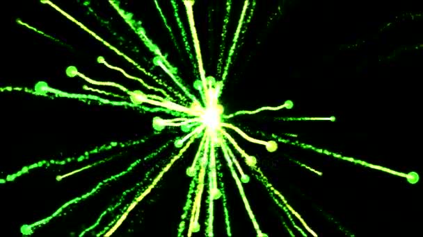 Bright Shooting Particle Light Effect Animation Loop Green — Stock Video