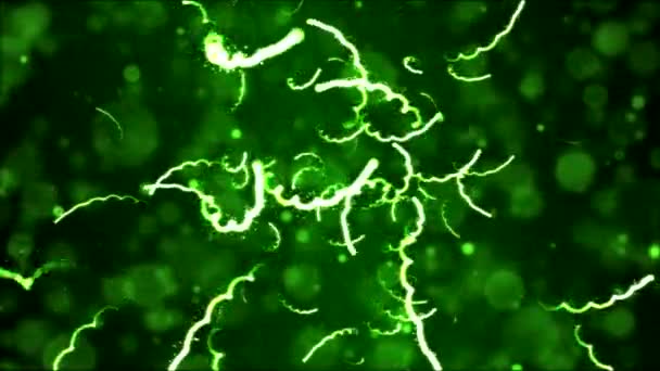 Brillante Chaotic Tiro Particelle Strokes Animazione Loop Verde — Video Stock