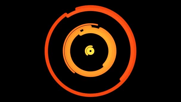 Colorful Fast Animated Circular Stroke Vortex Loop Orange — Stock Video