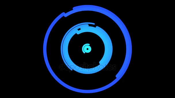Barevné Rychle Animovaný Kruhový Tah Vortex Loop Modrá — Stock video