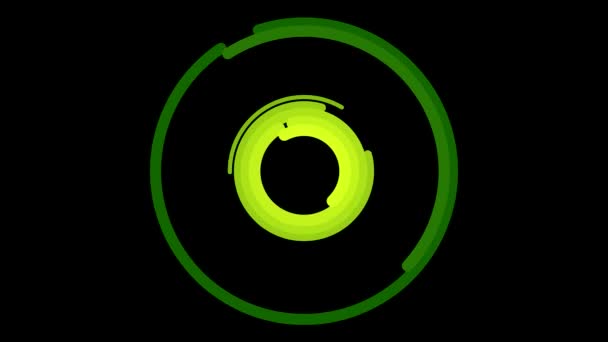 Colorful Fast Animated Circular Stroke Vortex Loop Green — Stock Video