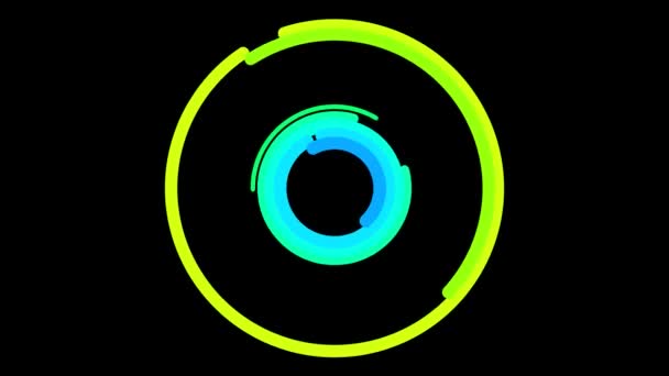 Colorful Fast Animated Circular Stroke Vortex Loop — Stock Video