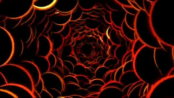 Abstract Flashing Bubble Tunnel Travel Animation Loop Red — Stock Video