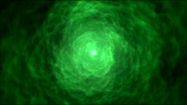 Nebulosa Nube Colorata Rotazione Vortice Animazione Loop Verde — Video Stock