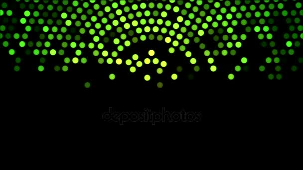 Colorful Circle Lights Animation Top Loop Green — Stock Video