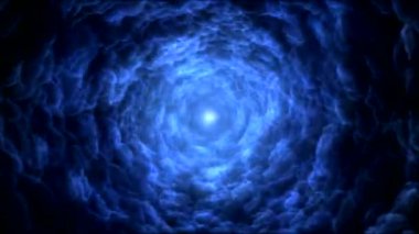 Renkli bulut veya Bulutsusu tünel seyahat animasyon - döngü mavi