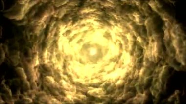 Renkli bulut veya Bulutsusu tünel seyahat animasyon - döngü sarı