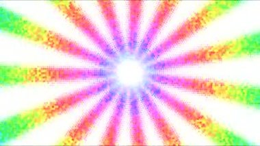 Soyut dönen çizgili arka plan animasyon - döngü gökkuşağı noktalı.