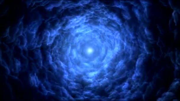 Colorful Cloud Nebula Tunnel Travel Animation Loop Blue — Stock Video