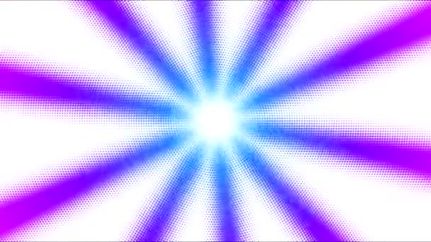Absztrakt forgó csíkos háttér-animáció - pontozott lila kék hurok