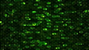Kaydırma dikdörtgen Tuğlalar arka plan animasyon - döngü yeşil