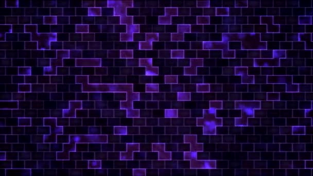 Прокручивание Прямоугольника Bricks Фоновое Анимирование Петля Фиолетовая — стоковое видео