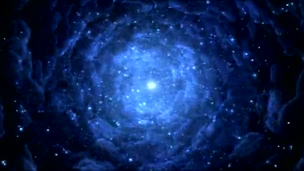 Красочная Анимация Космического Путешествия Loop Blue — стоковое видео