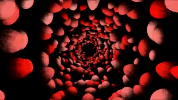 Abstract Colorful Bubble Tunnel Travel Animation Loop Red — Stock Video