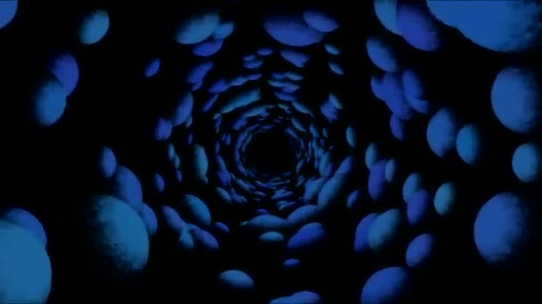 Animación Viaje Túnel Burbuja Colorido Abstracto Loop Blue — Vídeo de stock