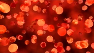 Renkli dönen gezegenler veya küreler animasyon - döngü kırmızı