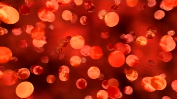 Kleurrijke Roterende Planeten Bollen Animatie Rode Lus — Stockvideo