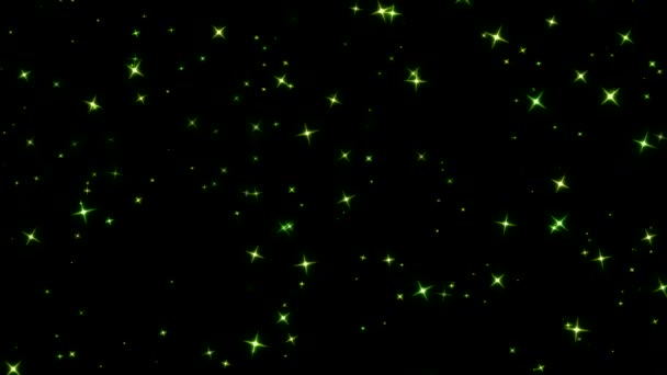 Sparkling Stars Animation Loop Green — Stock Video